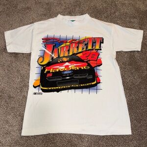 Dale Jarrett NASCAR Vintage White Tee Shirt Size Medium